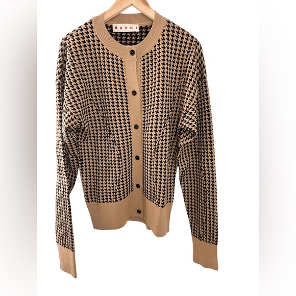 MARNI Houndstooth sculpted cardigan - Picture 5 of 8